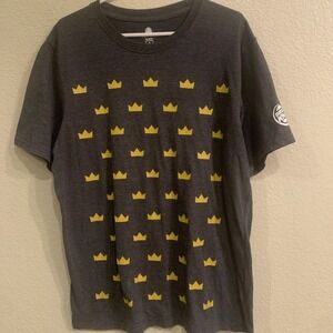 Men's Large Burger King Casual T-Shirt Grey Short Sleeve Graphic Print Crew Neck